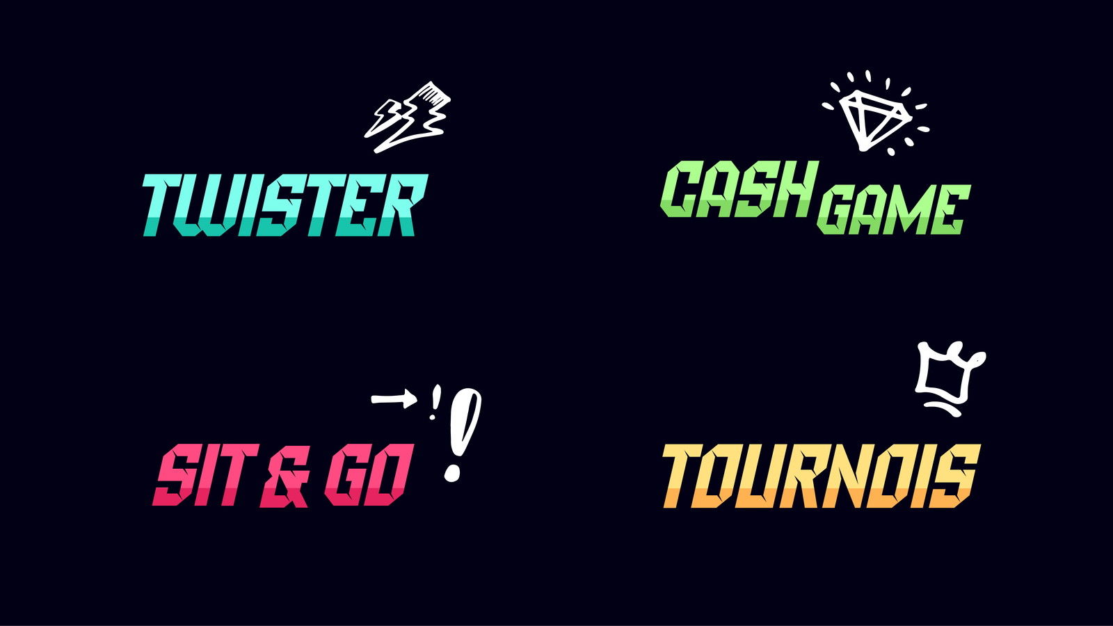 Logos — Twister, Cash Game, Sit & Go, Tournois