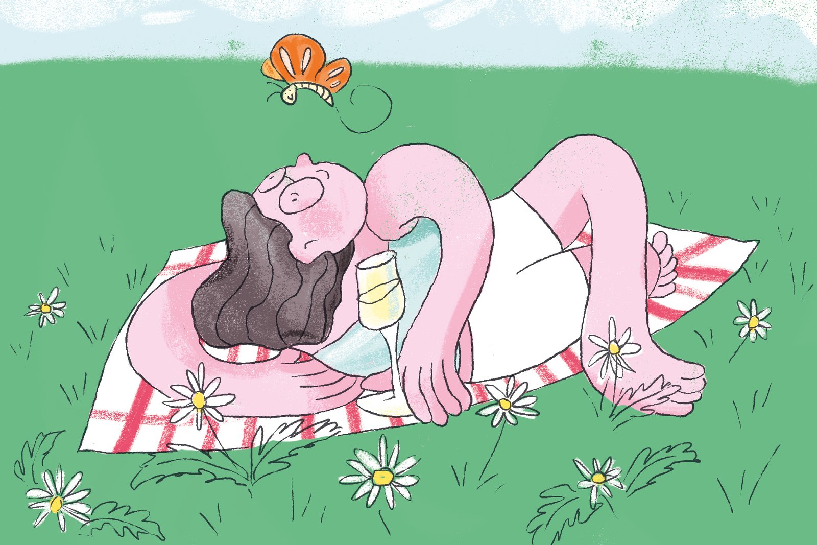 Carte postale printemps — pique-nique