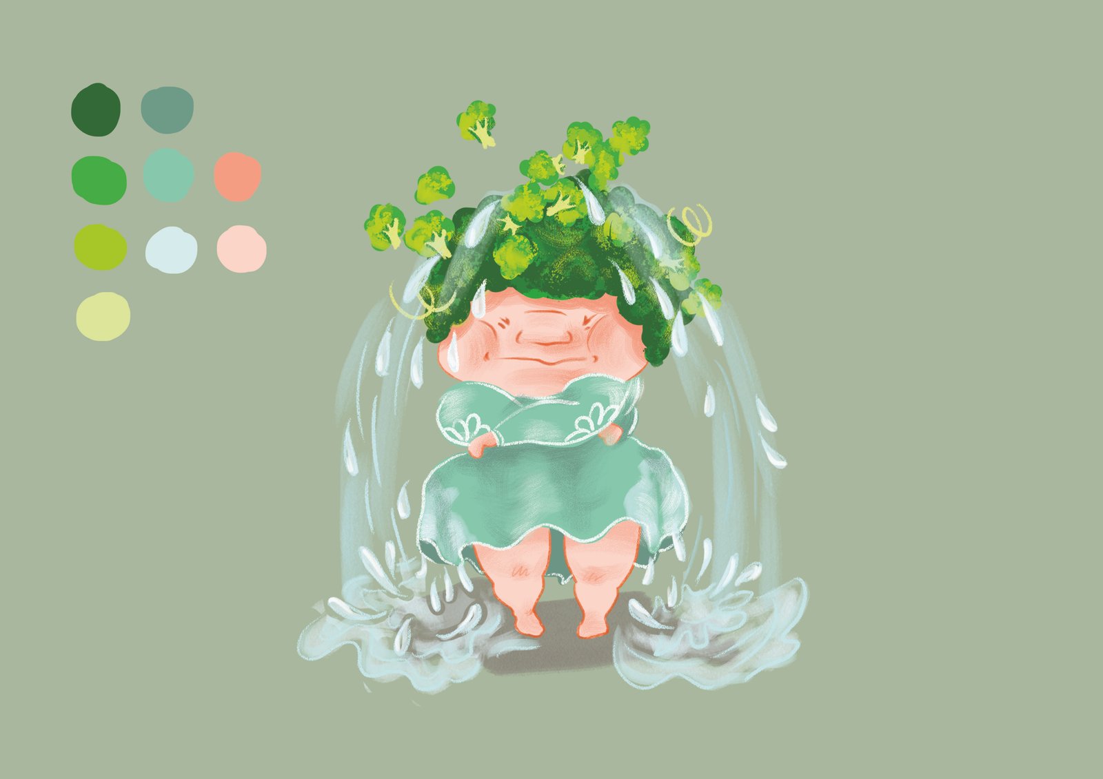 Madame Broccoli trempée