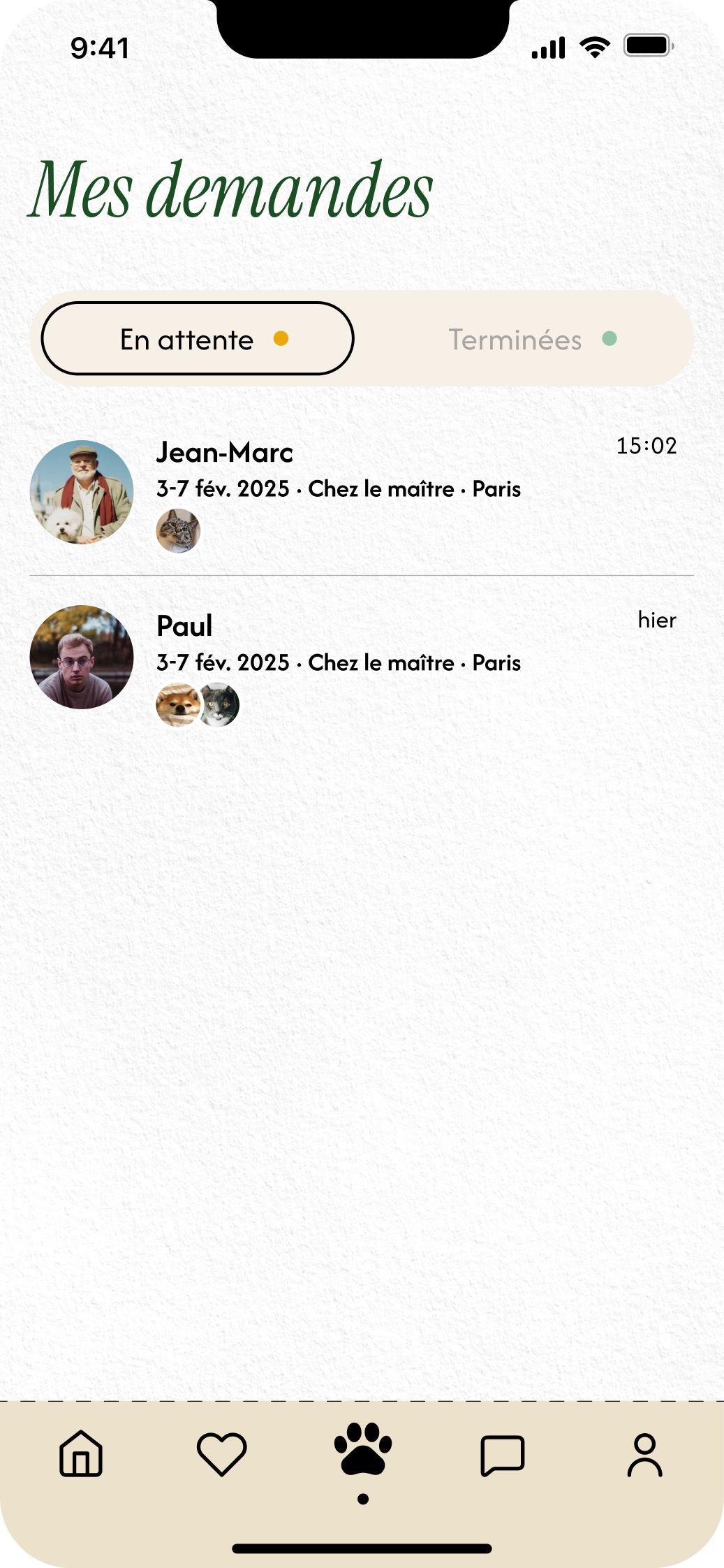 Mes demandes